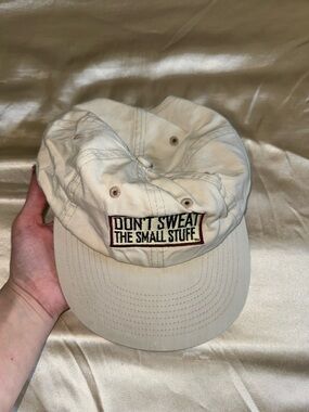 Beige 'Don't Sweat The Small Stuff' Embroidered Baseball Cap